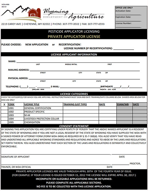 Private Applicator Licensing Pesticide Safety Education Program