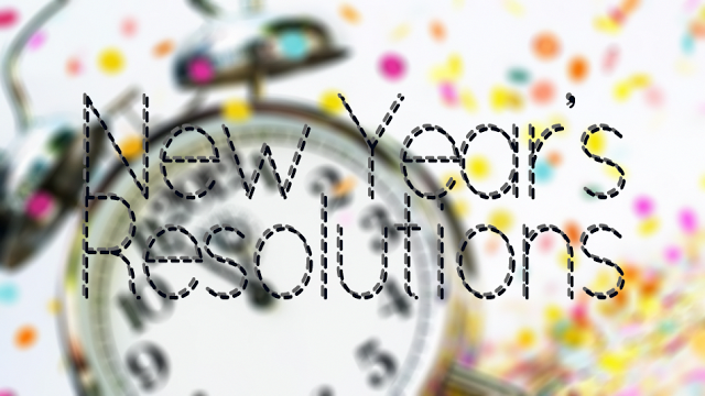 New Year's Resolution text over confetti background