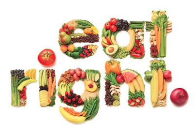 Eat Right text made out of fresh produce