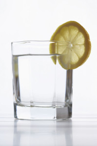 Glass of water with lemon slice
