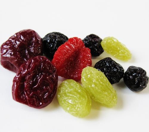 Dried fruit (raspberry, grapes, cranberry)