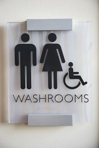 Gender and accessibility neutral washroom sign