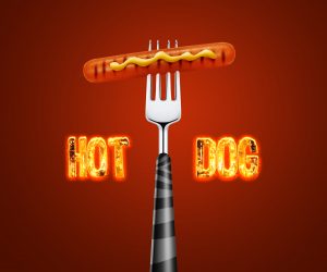 Hot Dog on fork