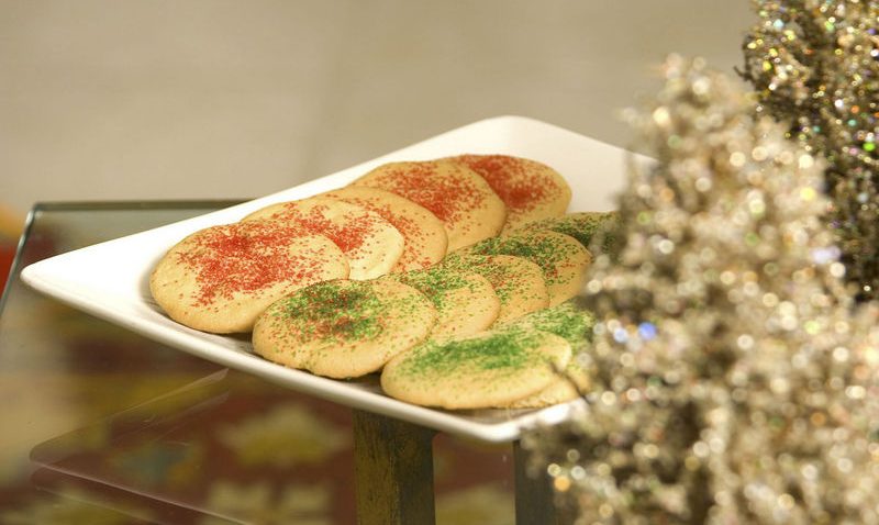 Sugar Cookies with red and green sprinkles
