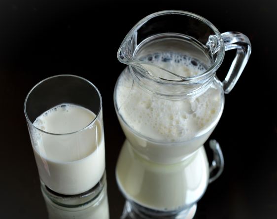 Milk in pitcher and glass