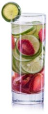 Water infused with lime and strawberries