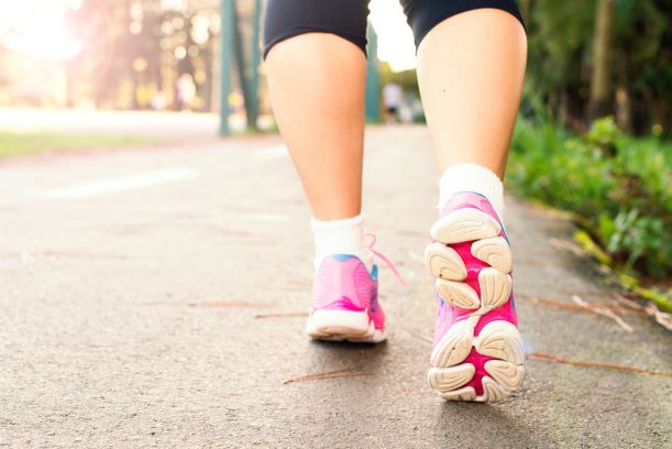 Women wearing sport shoes walking