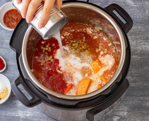 Pressure Cooker with food inside