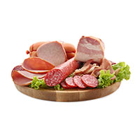 Cold cuts on a plate