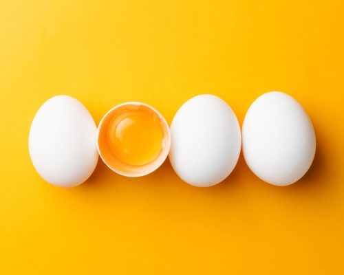 eggs on yellow background