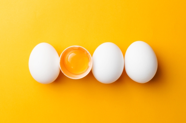 eggs on yellow background