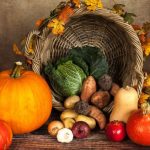 Fall harvest of a variety of vegetables in a basket