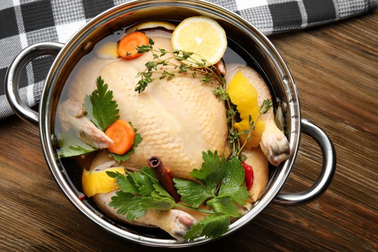 Brining a turkey in a pot