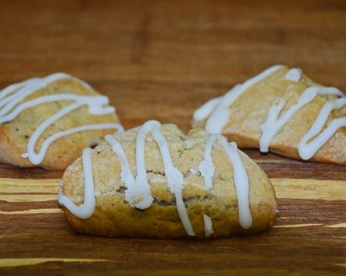 Scones with glaze on top