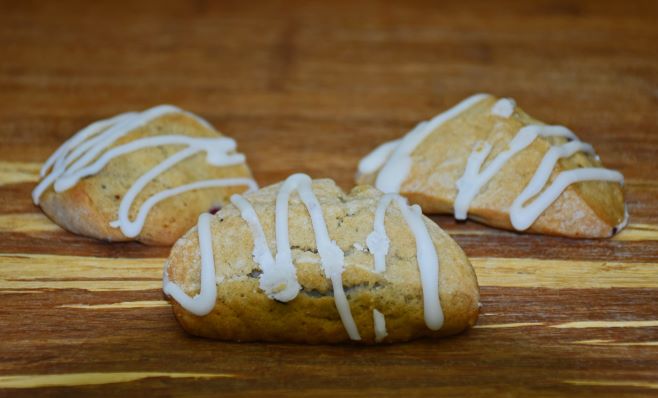 Scones with glaze on top